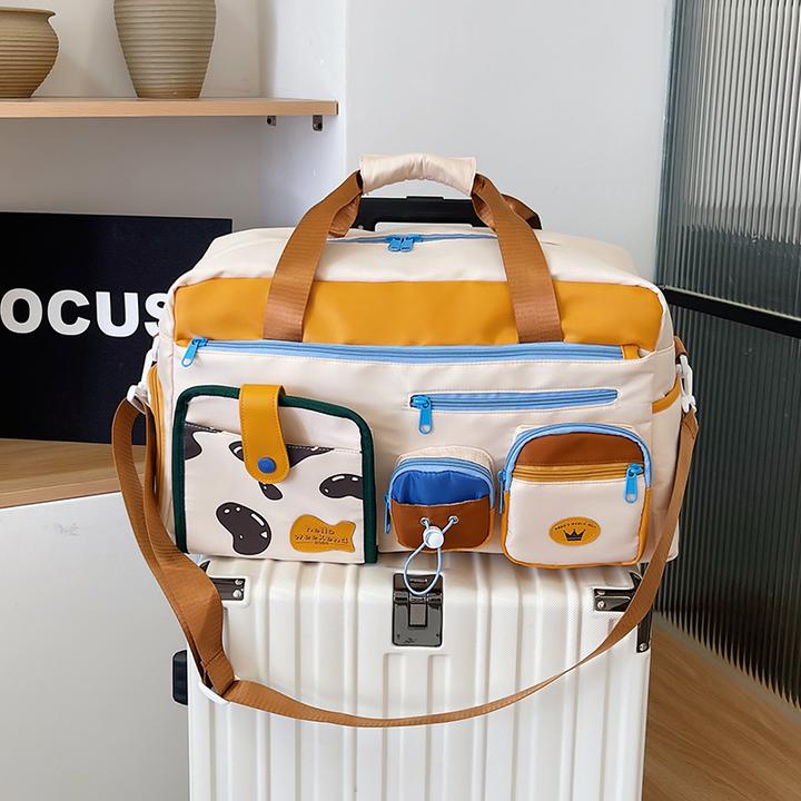 旅行包女大容量短途出游手提包轻便可爱行李包干湿分离运动健身包