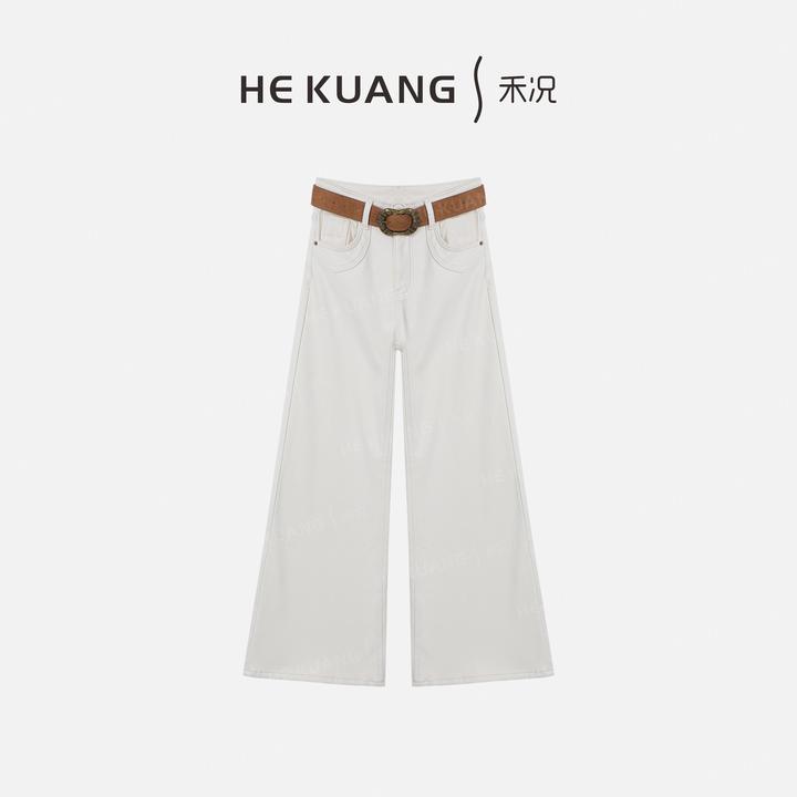 禾况 HEKUANG【苍茫】时尚简约风工整重工带腰带直筒裤 K655 1007