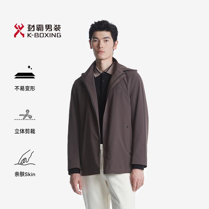 【劲霸男装】秋季经典时尚商务休闲中长版连帽茄克|BKZT3820