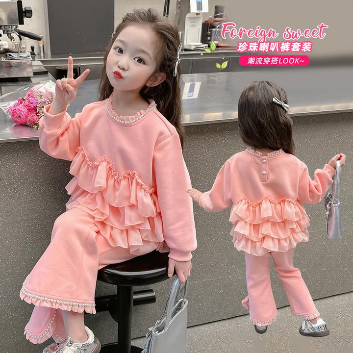 时尚儿童分体女儿服洋气宝宝童装套装春秋秋季中潮流时髦四季流行