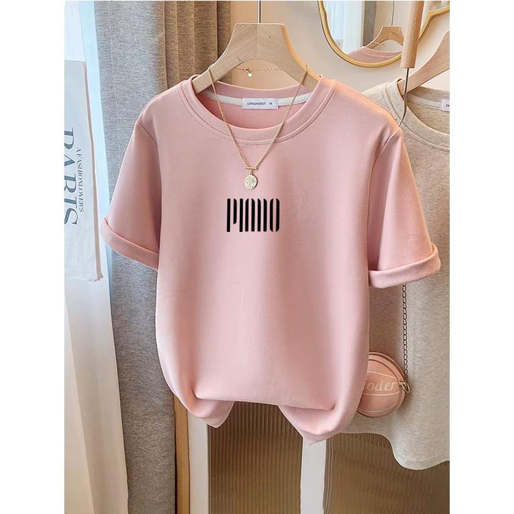 小众设计感正肩磨毛短袖t恤女高档时尚洋气上衣加厚打底衫春秋季