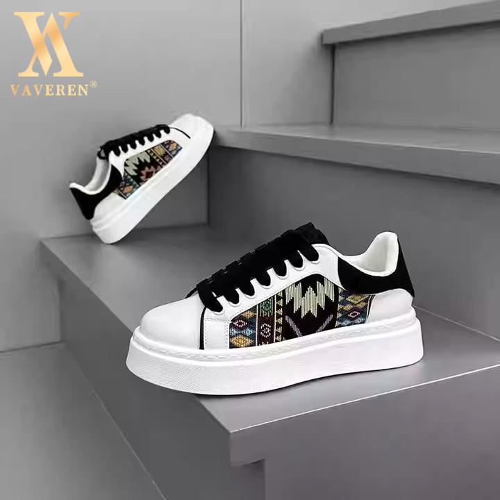 潮牌小白鞋板鞋男秋季新款厚底布面透气潮流舒适时尚运动休闲男鞋