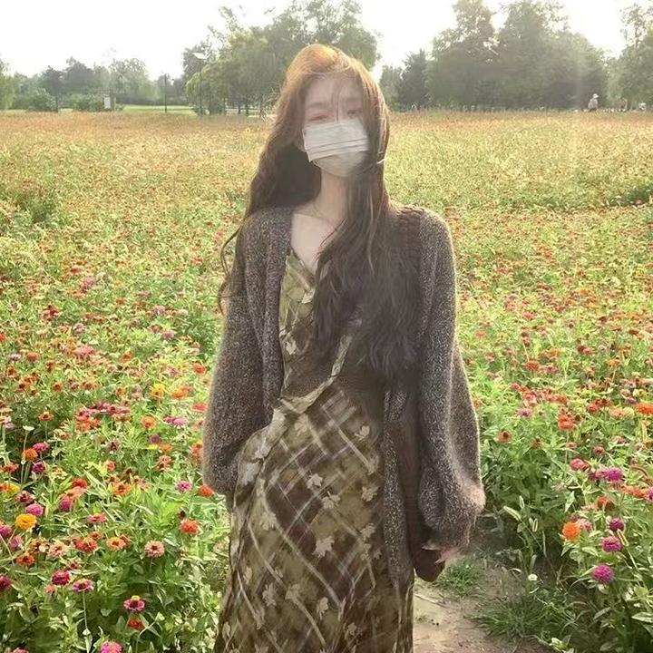 【定制加厚】温柔风紫色毛衣外套女秋季慵懒风加厚韩系宽松针织开衫