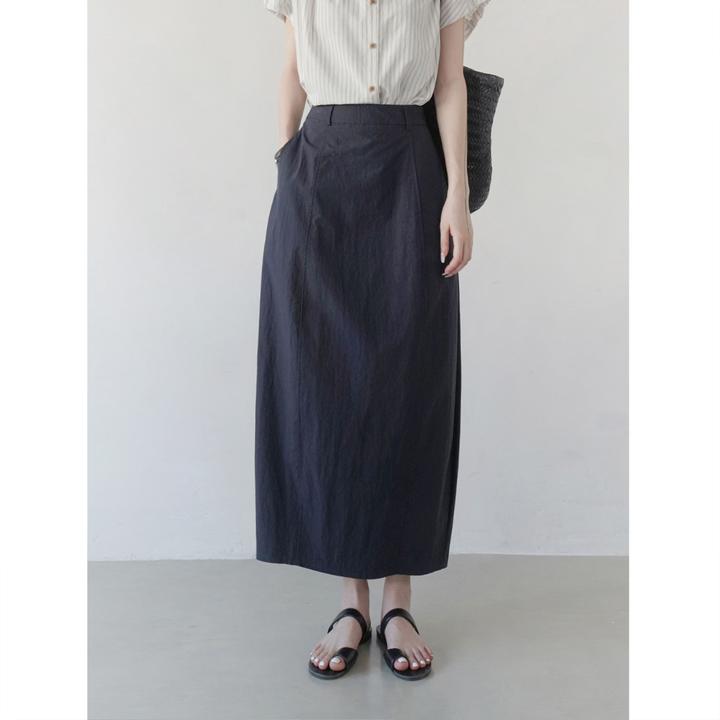 花苞A字半身裙女2025新款夏季时尚高腰显瘦韩系气质后开叉长裙潮