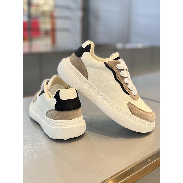 Bambetel鞋子百搭男鞋年秋季新款皮面防滑板鞋厚底增高休闲系带阿