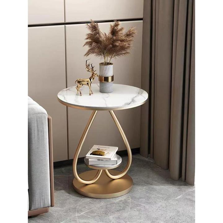 北欧沙发边几简约小圆桌现代床头小桌子客厅小户型角几岩板小茶几
