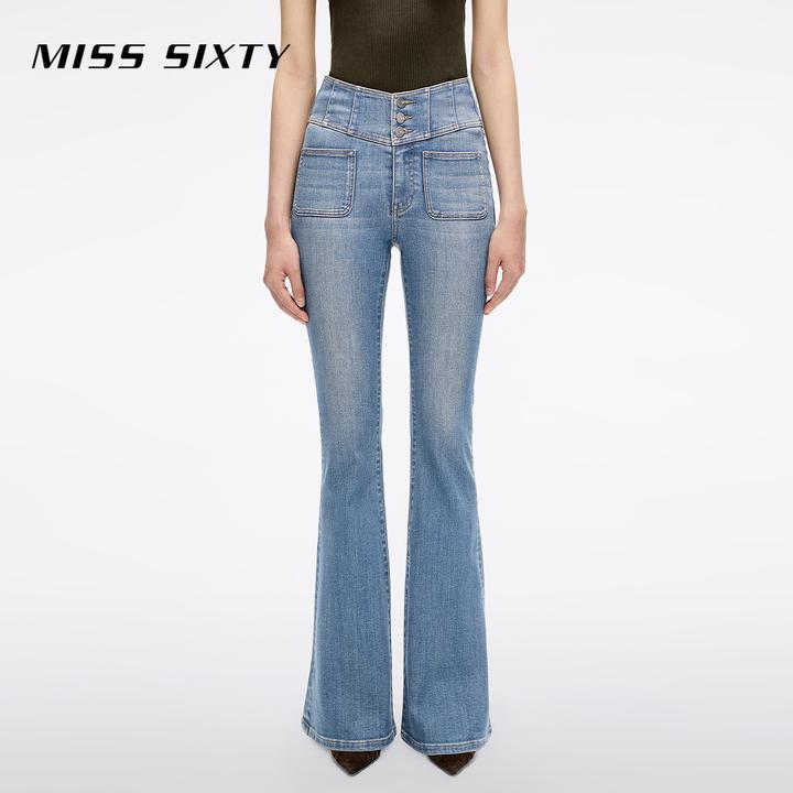 【进口牛仔面料】Miss Sixty2025秋季新款牛仔裤女超模裤喇叭裤