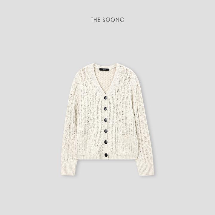 THESOONG|高奢纯羊毛花式混纱 特殊多针交织肌理感毛衣外套MY7603