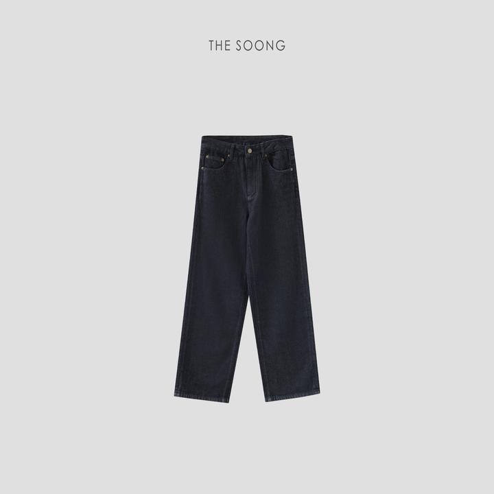 THESOONG|"岁染靛蓝"莱赛尔棉酵洗线条感无弹中腰牛仔裤HBNZ7471