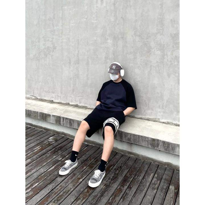 潮牌黑色短裤男美式高街休闲中裤训练运动裤子百搭夏季宽松五分裤