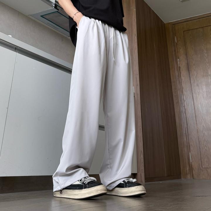 ins夏季新款男裤子宽松速干休闲裤垂感显瘦情侣百搭休闲冰丝长裤