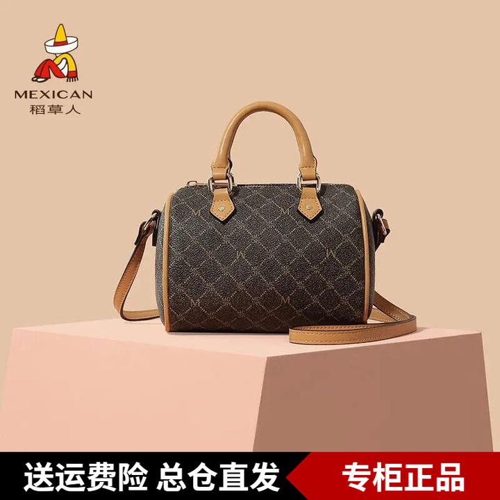 稻草人包包女妈妈款手提包中年百搭女士单肩包时尚斜挎包波士顿包