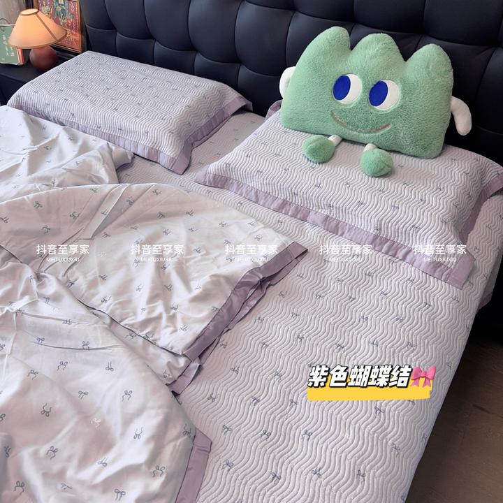 软凉席莫代尔天丝凉感床盖防滑透气可机洗可爱空调席两用法式凉席