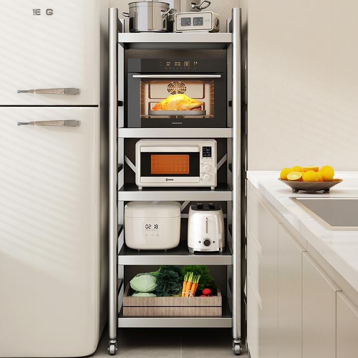 优勤厨房置物架落地多层夹缝收纳架微波炉烤箱锅具多功能储物架子