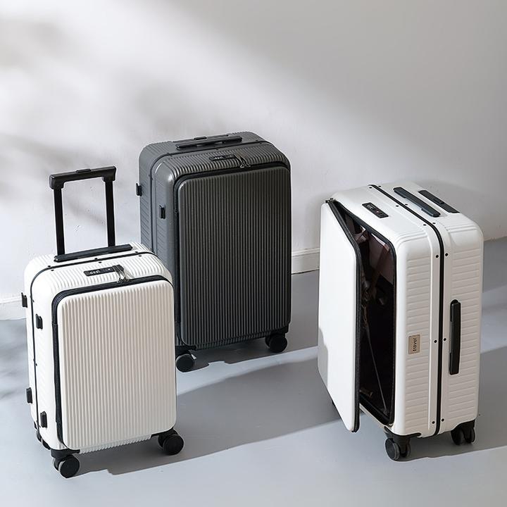 前开盖行李箱24寸抗摔拉杆箱万向轮旅行箱密码前开盖万向轮密码锁