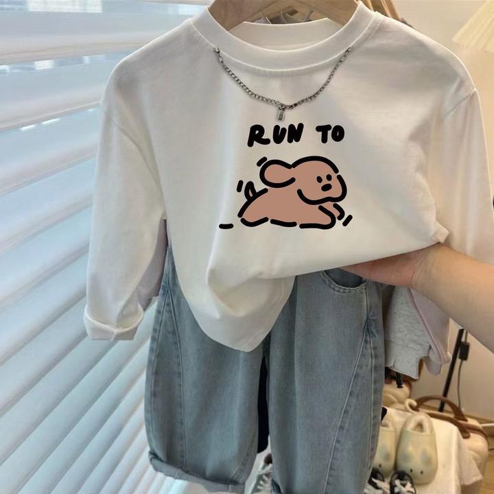 韩版送项链童装男童t恤长袖儿童春秋装2025新款男孩潮流时尚上衣