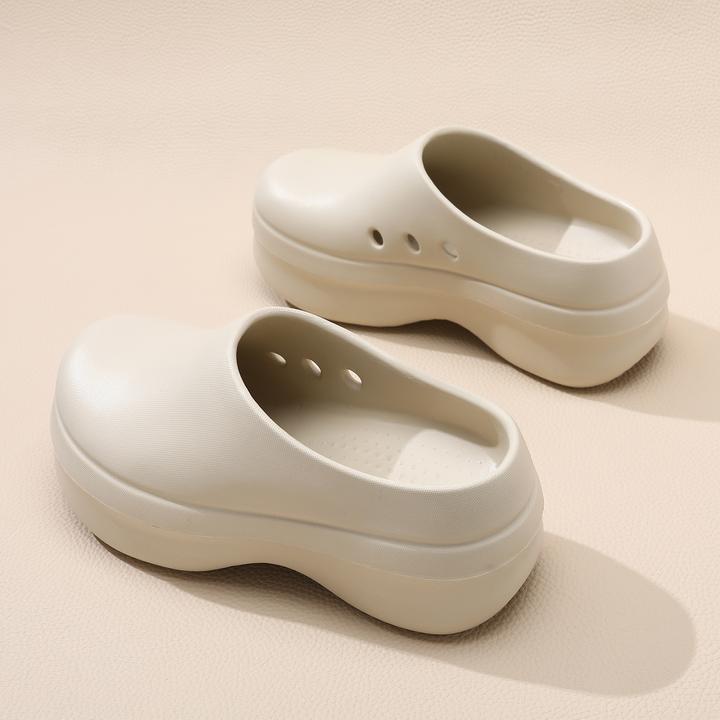 包头半拖鞋女夏季外穿防滑防水厨师鞋懒人鞋一脚蹬勃肯鞋厚底凉拖