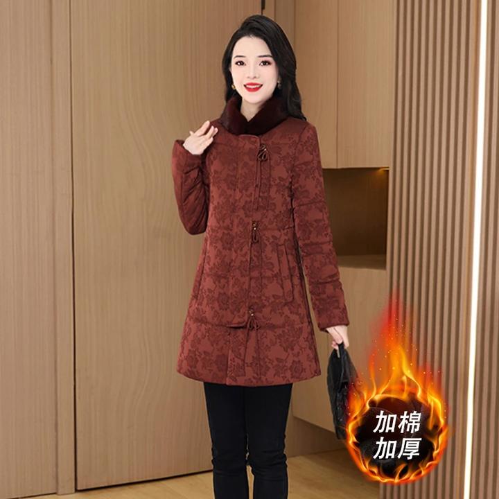 【现货】23674泓澄茂冬季新款优雅气质休闲时尚大气修身棉服