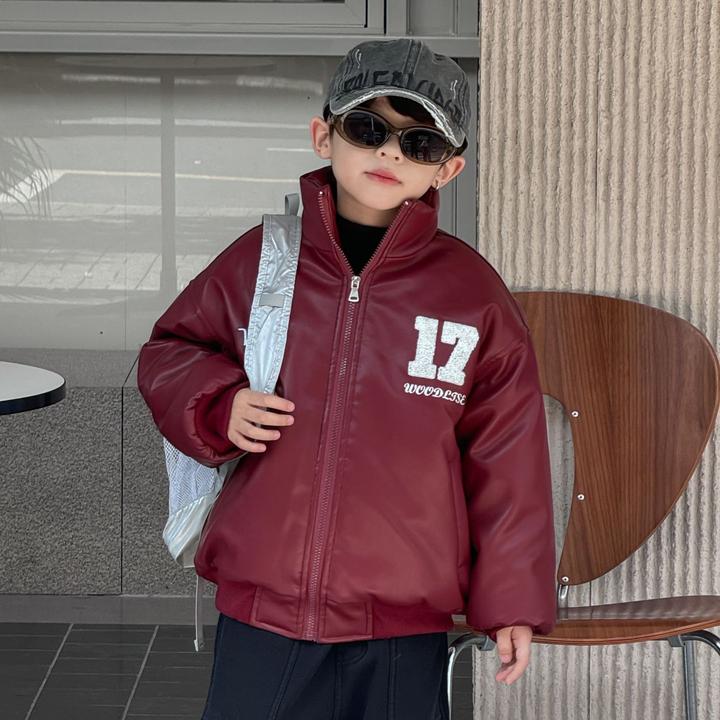 清仓！拉萨发货100码男童女童韩国安哥拉红加厚加绒帅气潮皮衣外套