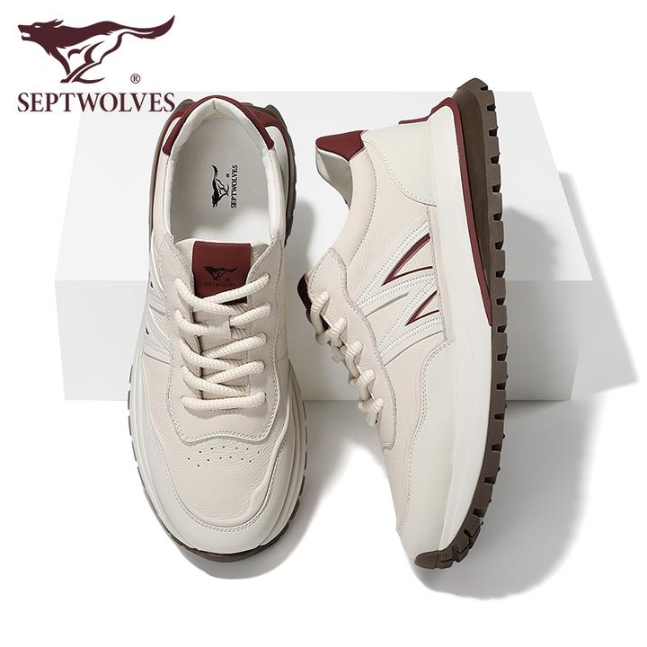 七匹狼新款防滑透气小白鞋秋季复古时尚休闲鞋质感潮流百搭运动鞋