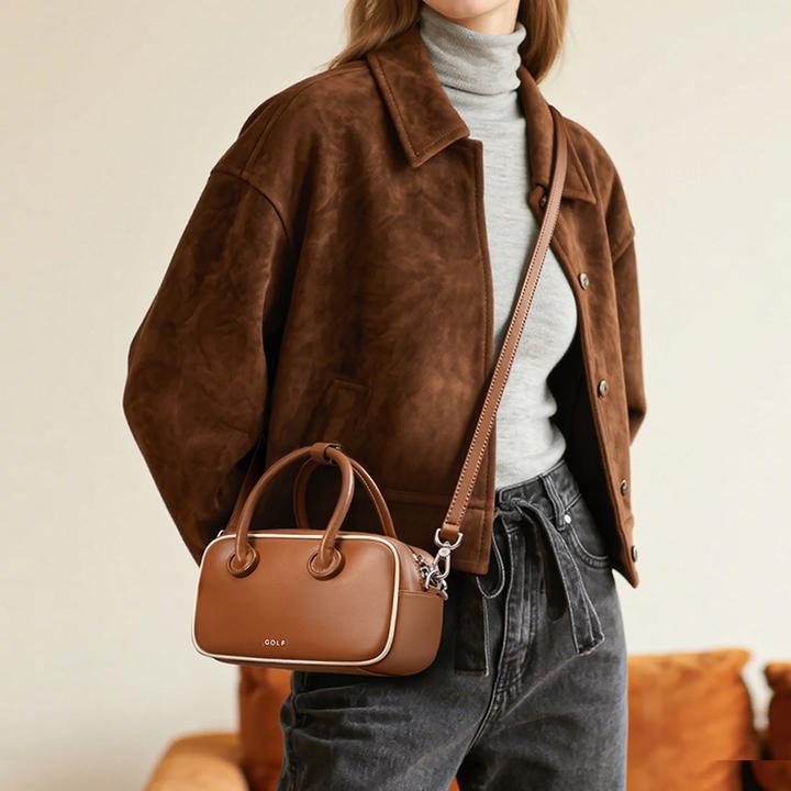 GOLF/高尔夫纯色手提包简约轻便波士顿保龄球包小众百搭斜挎包女