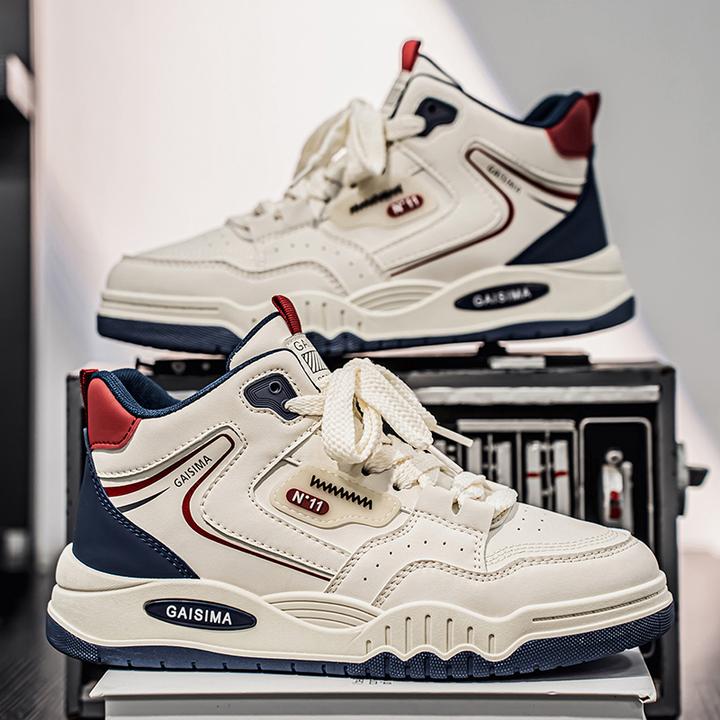 2025年男士学院风刺绣潮流风休闲风运动风高帮休闲鞋冬季板鞋