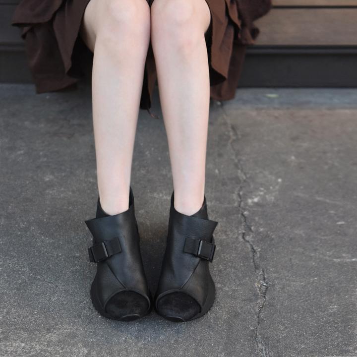 Artmu阿木原创复古真皮踝靴棕色靴子短靴厚底休闲老爹鞋2122-6