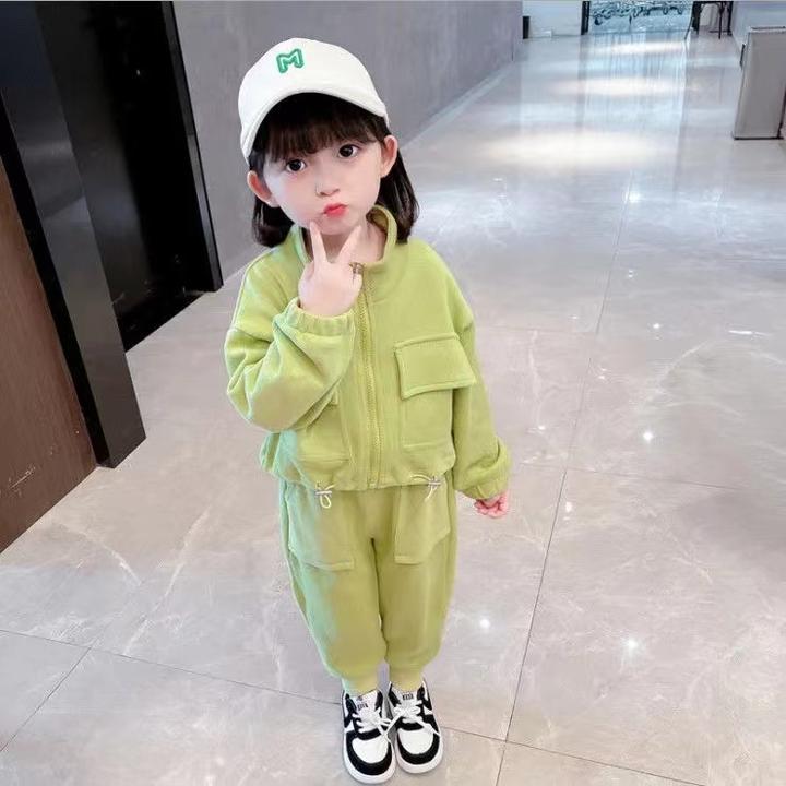 秋季套装春季2025年新款女宝宝时尚工装春款秋款时髦装两件套秋装