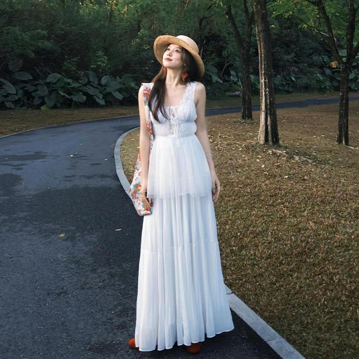 小香学院风白色背心连衣裙子女2025新款小个子穿搭一整套两件套装