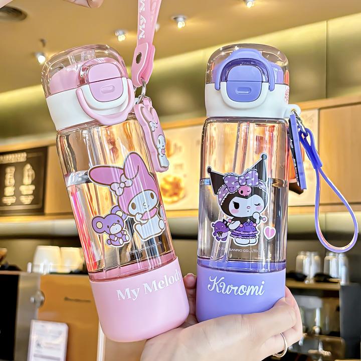 三丽鸥水壶可爱女生学生上学专用吸管双饮杯大容量防摔便携水杯子