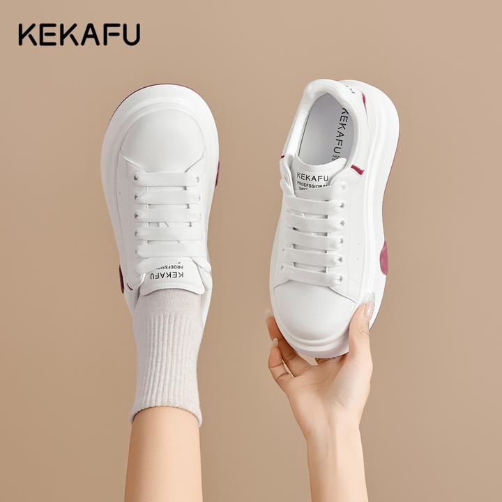 珂卡芙麦昆小白鞋2025春季新款女鞋厚底板鞋小个子增高运动休闲鞋