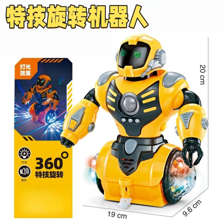 特技旋转机器人电动儿童益智灯光音乐卡通人物男女孩玩具六一礼物