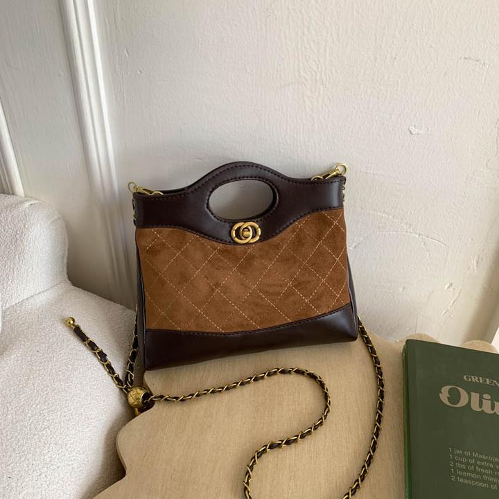 菱格绣线小包包女2025新款时尚撞色百搭链条斜挎包超火手提小拎包