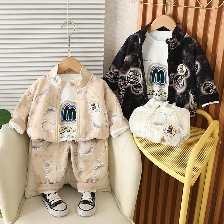婴儿套装2025春秋季新款装儿童时尚洋气卡1215岁秋16岁男童套装