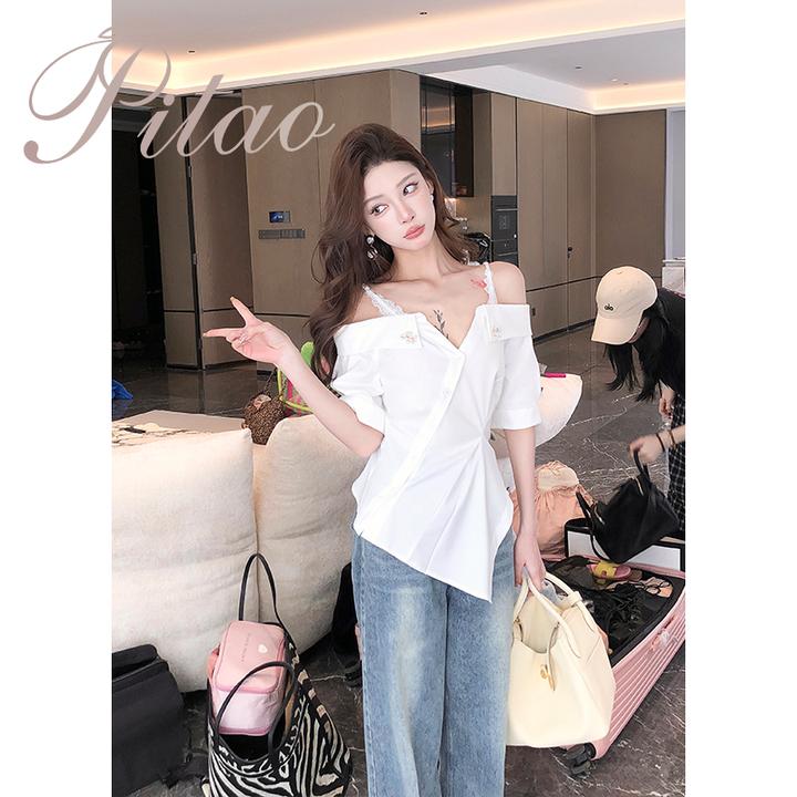 杜屁屁桃PITAO原创【舒适区】夏季小众设计感气质时尚通勤上衣