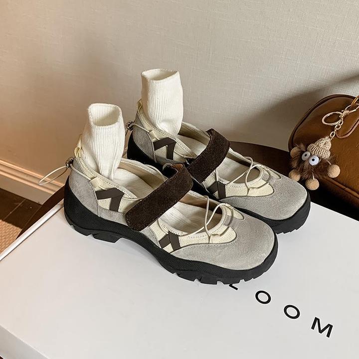 手工运动玛丽珍鞋女2025新款机能风休闲复古厚底单鞋单鞋芭蕾舞鞋