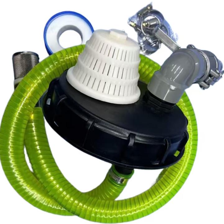 快拆接头吨桶盖(16厘米直径)带放气阀门小滤网一寸硅胶管抽油神器