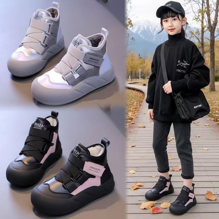 女童雪地靴儿童加绒加厚棉鞋2025冬季新款小女孩保暖棉靴防水短靴