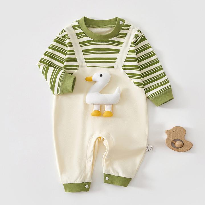 【A类纯棉】春秋季婴儿连体衣长袖对开哈衣超萌炸街宝宝卡通外出服