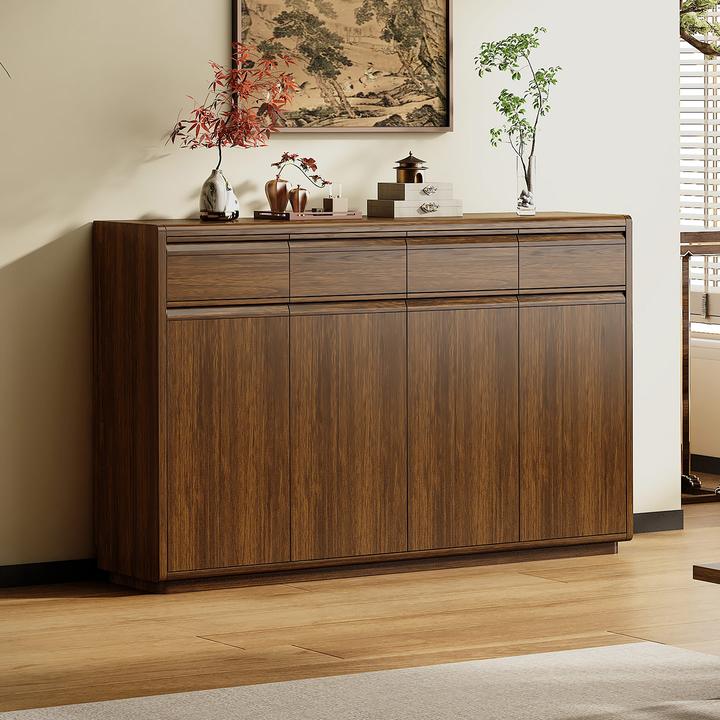 新中实木鞋柜2025年新款家用门口入户多功能玄关柜客厅隔断柜子