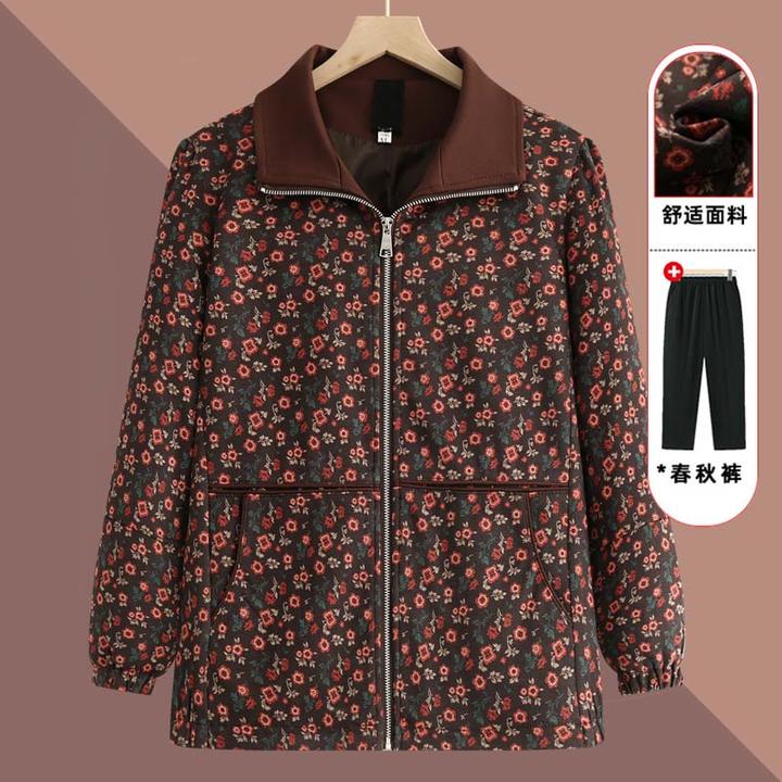 中老年人短外套女宽松大码2025春秋季新款妈妈奶奶装夹克时尚上衣