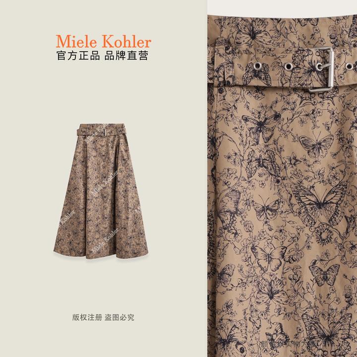 【狂风浪蝶】100%棉秋季百搭印花半身裙女MKAX68833【澳门小源同款】