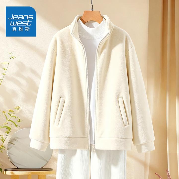 真维斯气质加厚显瘦简约百搭新款2026奥粒绒加厚外套秋冬设计感L