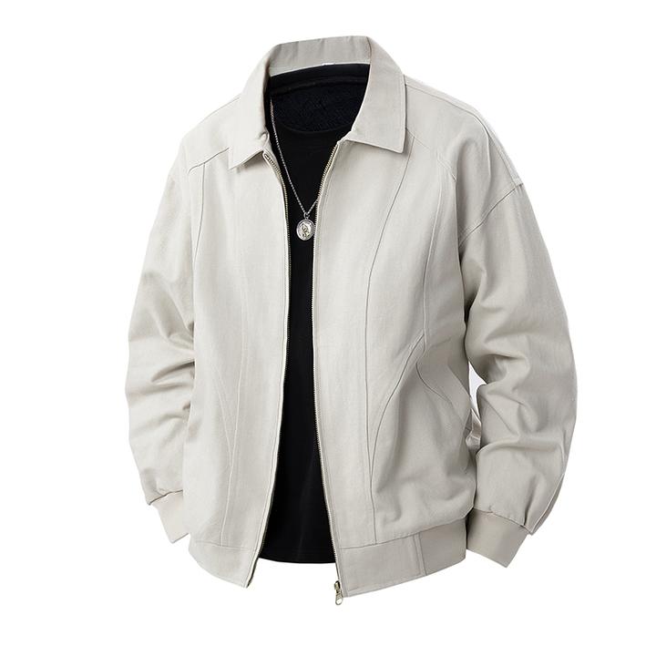 GS秋季美式复古工装夹克外套时尚潮牌纯棉翻领男休闲百搭潮流衣服