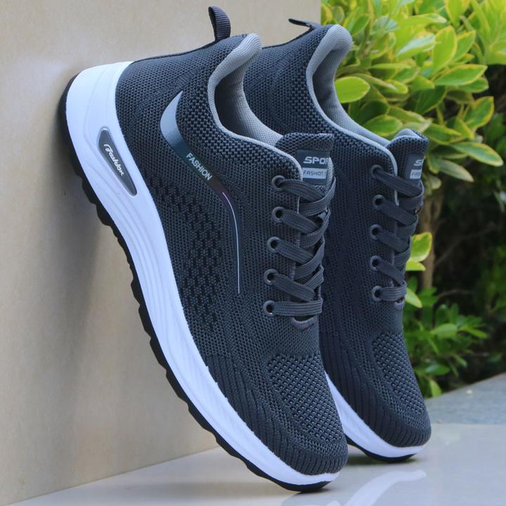 时尚飞织鞋子男休闲鞋轻便软底防滑运动鞋薄款透气网鞋男士健步鞋