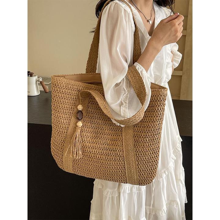 手工编织包包女式2024新款夏天单肩包大容量托特包沙滩度假草编包