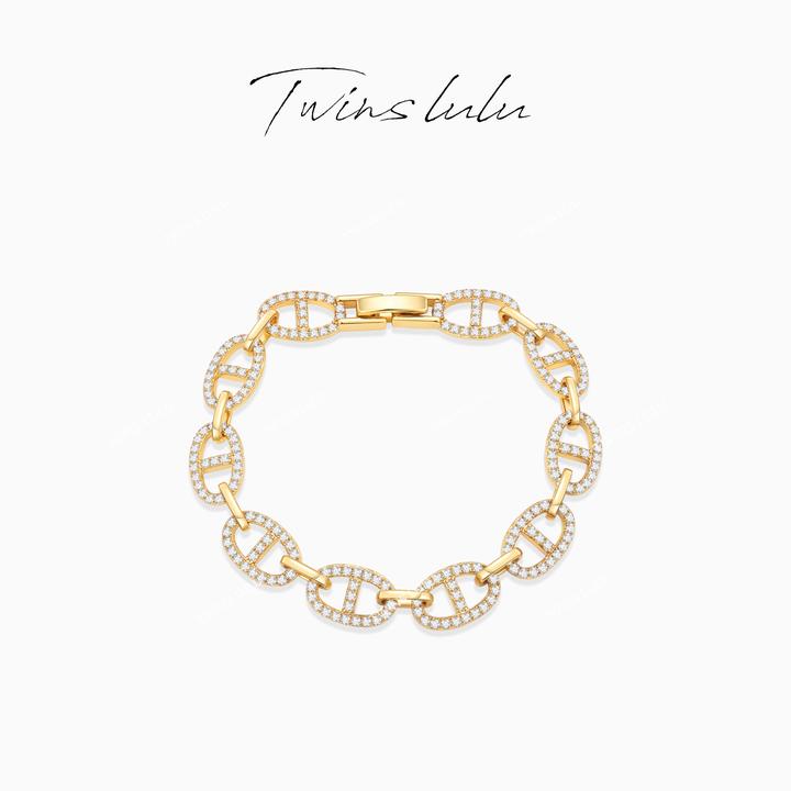 TWINS LULU 流光风 经典ins时尚轻奢高级感猪鼻子手链TSS6916