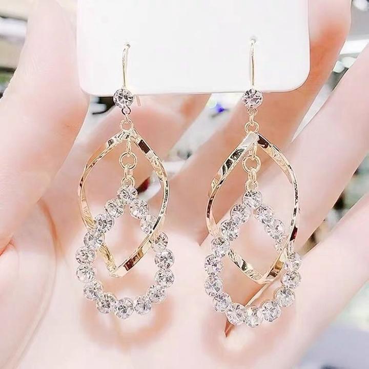 合金耳饰 时尚轻奢耳环长款 波浪流苏夸张个性高级感显脸瘦耳饰品