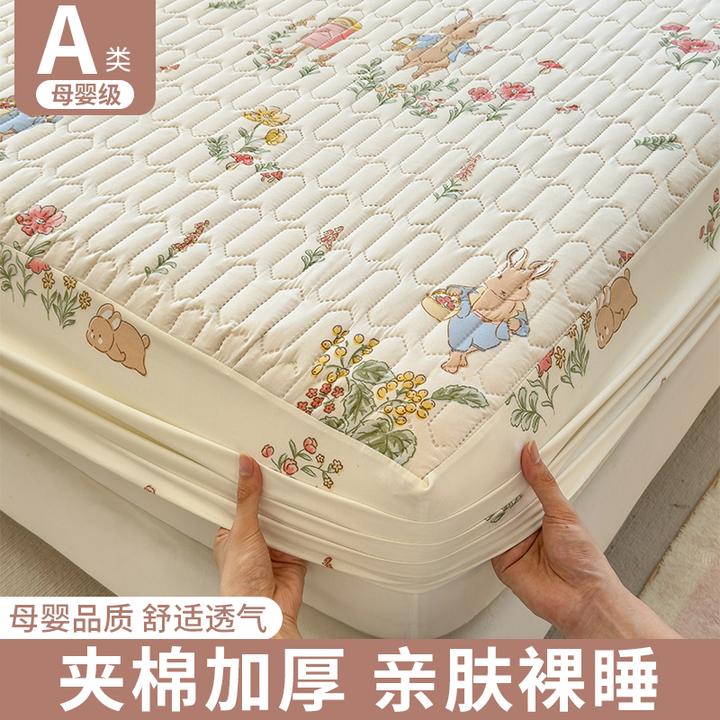 2025新款床笠单件高档印花夹棉床罩防滑床单床套席梦思床垫保护罩