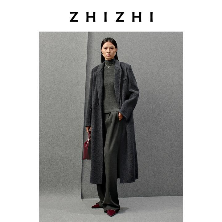 致知 山亭燕 丝牦牛绒西装长大衣利落25年冬季新款ZZ2EWWWQ009